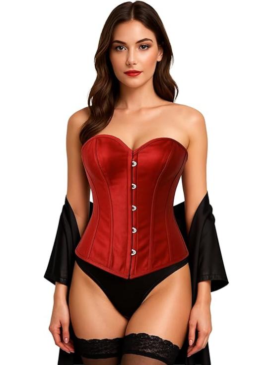 Corset Rojo de Mujer – Accesorio de Disfraz para Carnaval, Princesas y Fiestas Elegantes
