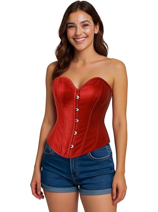 Corset Rojo de Mujer – Accesorio de Disfraz para Carnaval, Princesas y Fiestas Elegantes