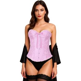 Corset Rosa de Mujer – Top de Disfraz para Princesas, Marquesas y Fiestas de Carnaval