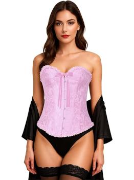 Corset Rosa de Mujer – Top de Disfraz para Princesas, Marquesas y Fiestas de Carnaval