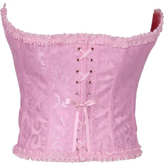 Corset Rosa de Mujer – Top de Disfraz para Princesas, Marquesas y Fiestas de Carnaval