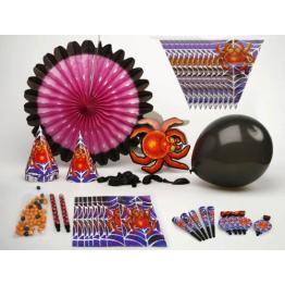 COTILLON PARA 10 PER. HALLOWEEN ARAÑAS 27X22CM