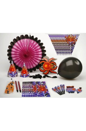 COTILLON PARA 10 PER. HALLOWEEN ARAÑAS 27X22CM