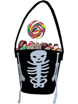 Cubo de Fieltro para Truco o Trato y Decoración de Halloween (Varias Medidas) - Ideal para Fiestas de Disfraces y Celebraciones