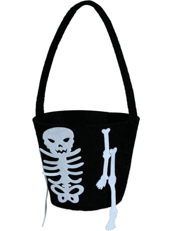 Cubo de Fieltro para Truco o Trato y Decoración de Halloween (Varias Medidas) - Ideal para Fiestas de Disfraces y Celebraciones