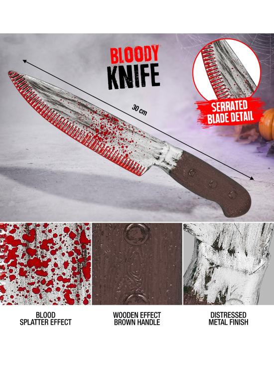 Cuchillo Ensangrentado 30 cm para Halloween