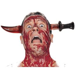 Cuchillo Ensangrentado que Atraviesa la Cabeza