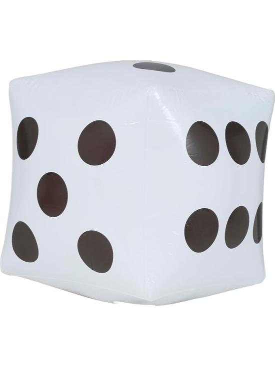 Dado Hinchable Blanco (30x30 cm) - Accesorio Divertido para Fiestas, Juegos y Celebraciones