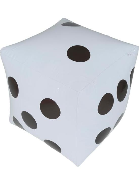 Dado Hinchable Blanco (30x30 cm) - Accesorio Divertido para Fiestas, Juegos y Celebraciones