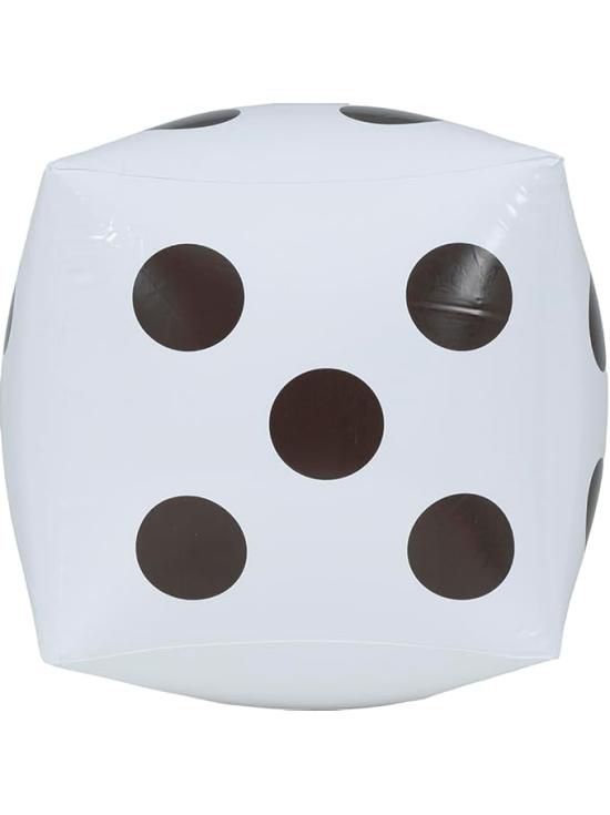 Dado Hinchable Blanco (30x30 cm) - Accesorio Divertido para Fiestas, Juegos y Celebraciones