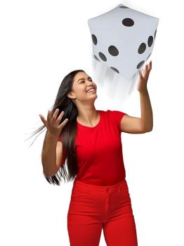 Dado Hinchable Blanco (30x30 cm) - Accesorio Divertido para Fiestas, Juegos y Celebraciones