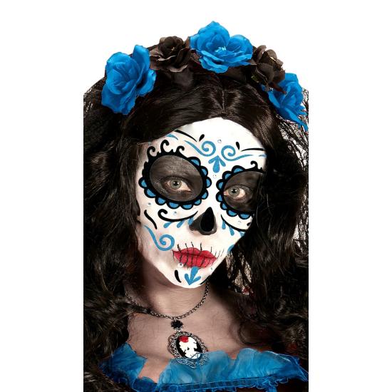 Decoración Adhesiva Dia de los Muertos Catrina con Glitter Azul