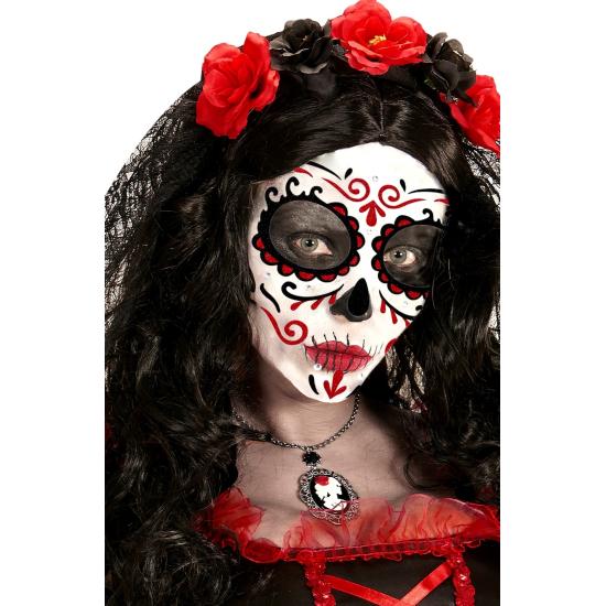 Decoración Adhesiva Dia de los Muertos Catrina con Glitter en Rojo