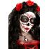 Decoración Adhesiva Dia de los Muertos Catrina con Glitter en Rojo
