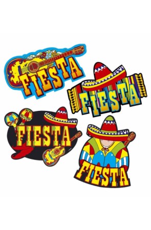 Decoración fiestas Mexicana 55 cm Set 4
