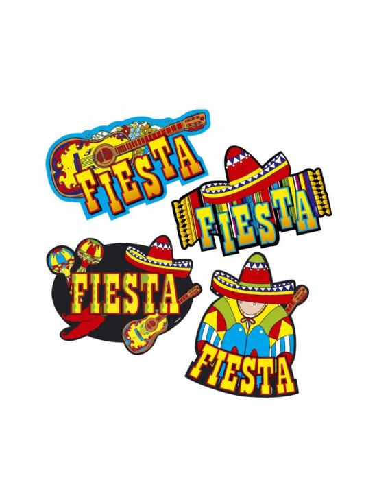 Decoración fiestas Mexicana 55 cm Set 4