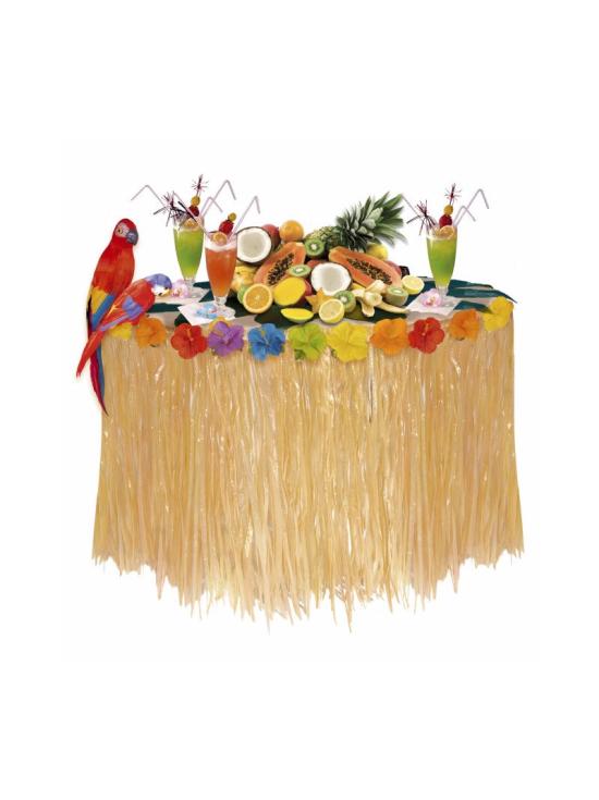 Decoración Mesa Flores Hibisco Hawaianas Lujo  275 x 75 cms