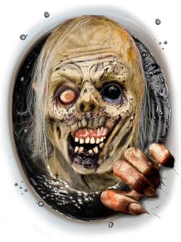 Decoración WC (30x40 cm) - Adorno de Pared, Puerta y Ventana para Fiestas de Halloween y Celebraciones de Terror - Ideal para Ambientes Espeluznantes - Multicolor