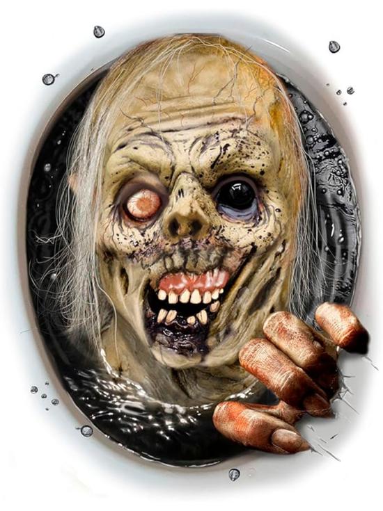 Decoración WC (30x40 cm) - Adorno de Pared, Puerta y Ventana para Fiestas de Halloween y Celebraciones de Terror - Ideal para Ambientes Espeluznantes - Multicolor