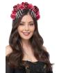 Diadema con rosas rojas y esqueletos