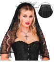 Diadema con Velo Negro – Accesorio de Disfraz para Halloween y Fiestas de Terror