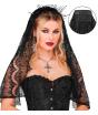 Diadema con Velo Negro – Accesorio de Disfraz para Halloween y Fiestas de Terror