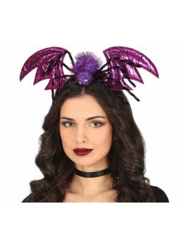 Diadema de Halloween Morada Murciélago