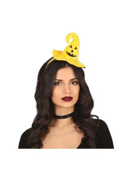 Diadema Mini Sombrero De Bruja Con Calabaza Sonriente
