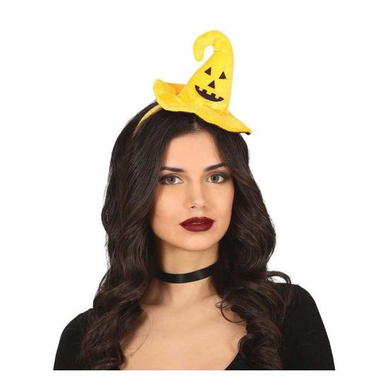Diadema Mini Sombrero De Bruja Con Calabaza Sonriente