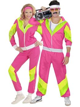 Disfraz Años 80 Chándal de Color Fucsia adultos