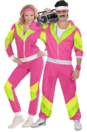 Disfraz Años 80 Chándal de Color Fucsia adultos