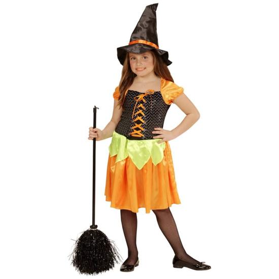 Disfraz Bruja Calabaza Lentejuelas Holográficas.