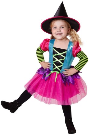 Disfraz  Bruja Pink Color infantil