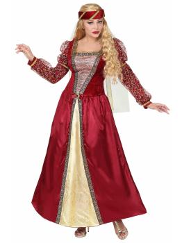Disfraz  Dama Medieval Roja lujo adulta