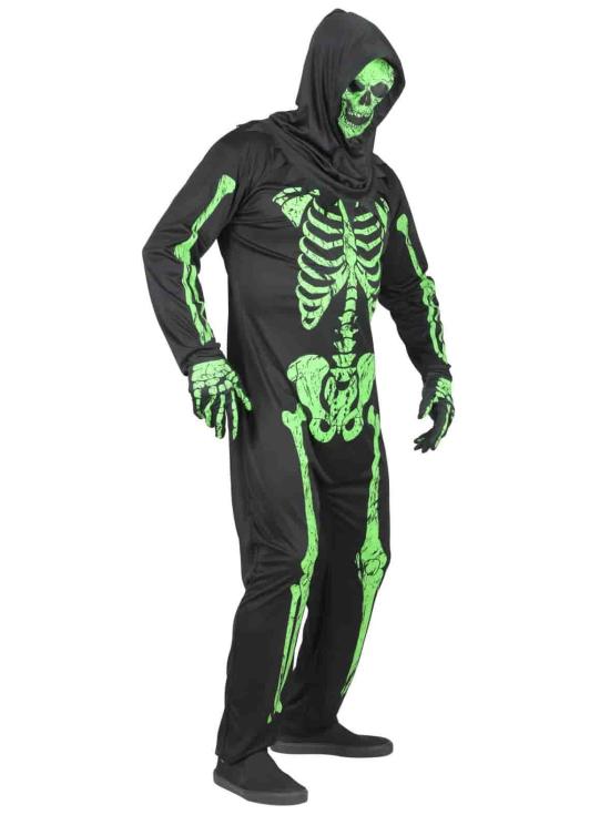 Disfraz  Esqueleto Verde Fluorescente talla adulto