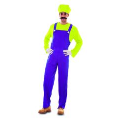 Disfraz  Fontanero Mario Bros Wario adulto