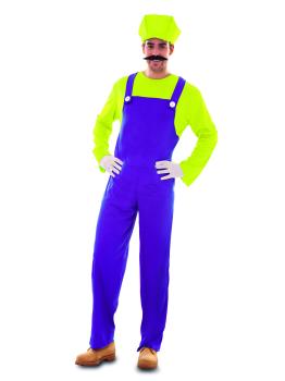 Disfraz  Fontanero Mario Bros Wario adulto