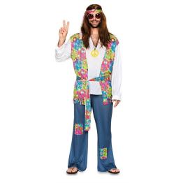 Disfraz  Hippie Flores para adulto Talla T-4