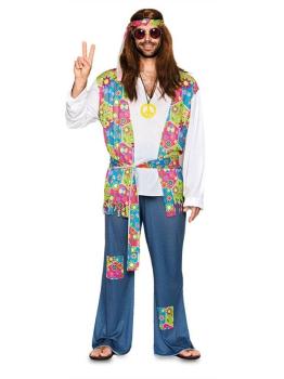 Disfraz  Hippie Flores para adulto Talla T-4
