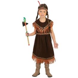Kit disfraz de india con lanza y hacha niña