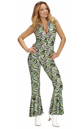 Disfraz  Mono Mujer Groovy años 70 Waves talla adulta