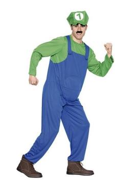 Disfraz  Fontanero Mario Bros Luigi adulto