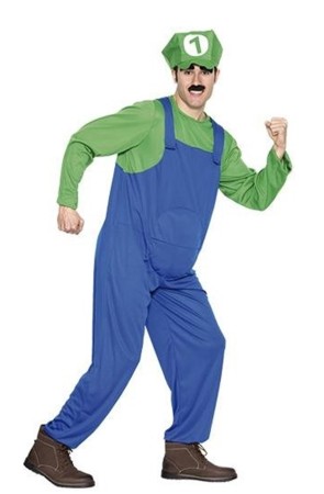 Disfraz  Fontanero Mario Bros Luigi adulto