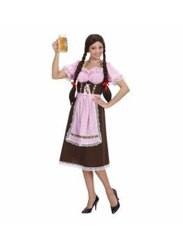 Disfraz adulta Bávara Vestido  Largo .