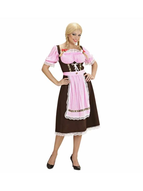 Disfraz adulta Bávara Vestido  Largo .