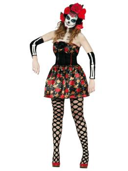 Disfraz adulta Catrina Negra.