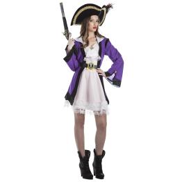 Disfraz adulta Chica Pirata Morada