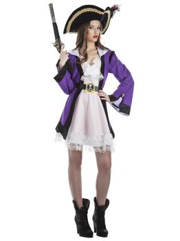 Disfraz adulta Chica Pirata Morada
