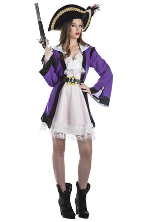 Disfraz adulta Chica Pirata Morada