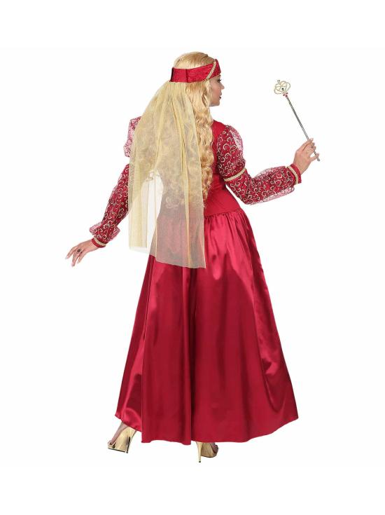 Disfraz  Dama Medieval Roja lujo adulta